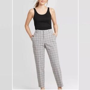 A New Day Plaid mid rise slim crop pant